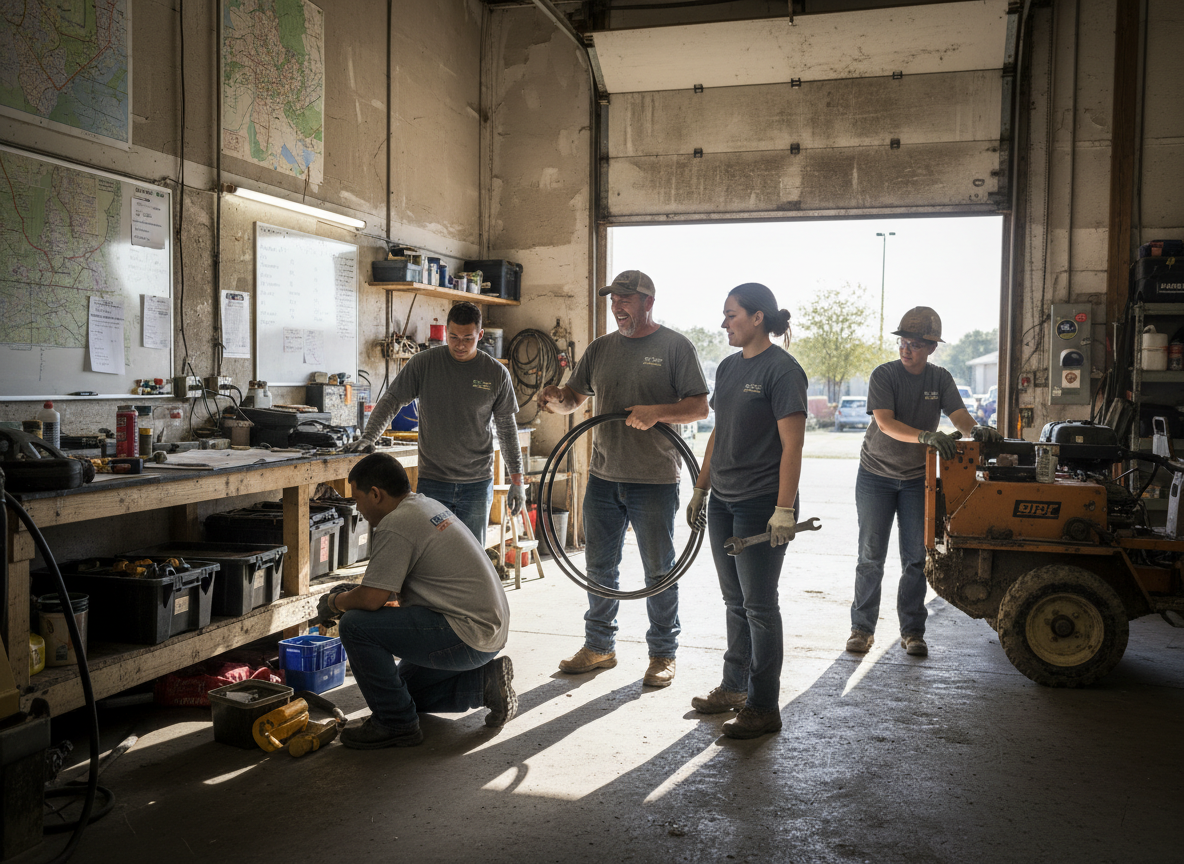 The The Colony Water Line Pros team at work in The Colony